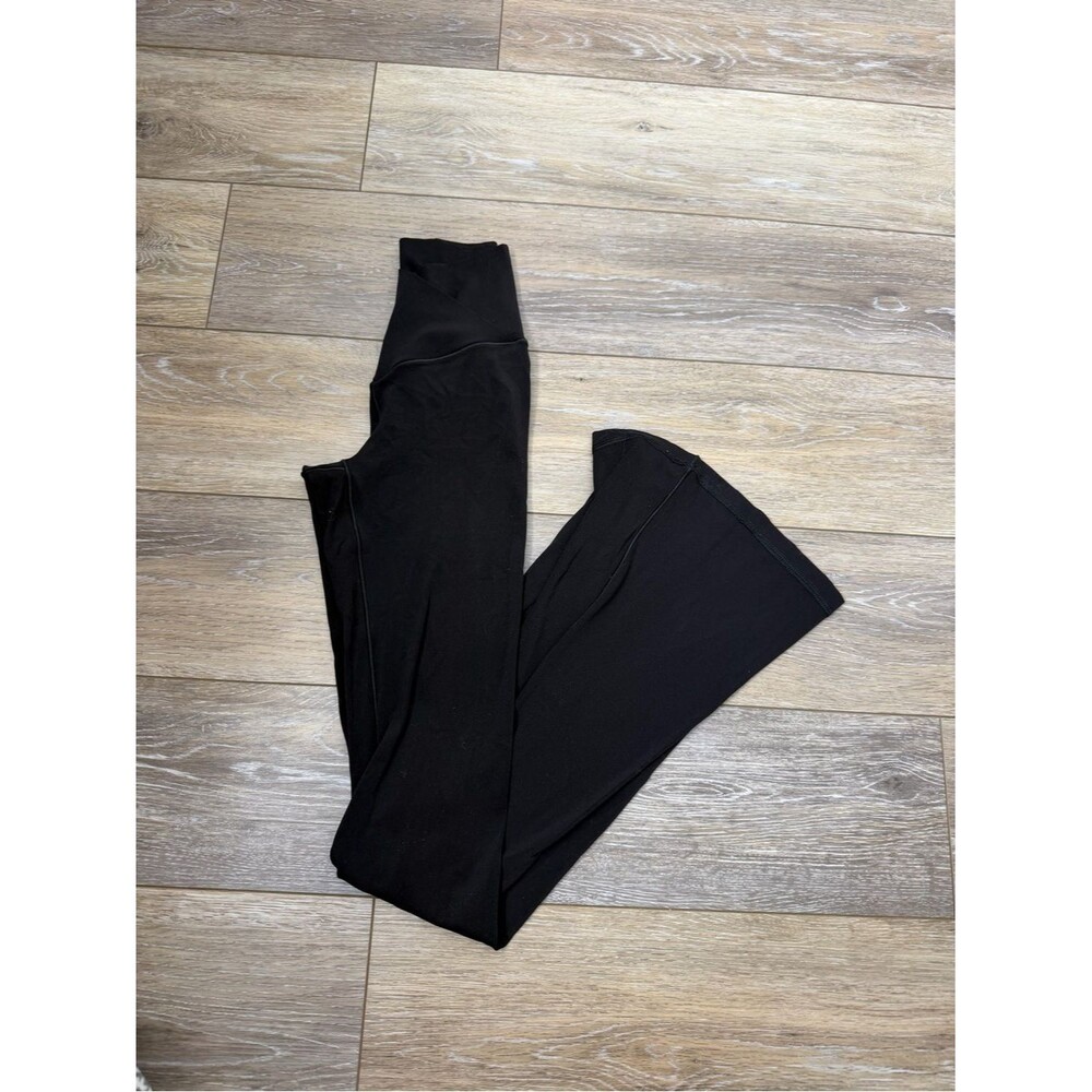 Aerie Real Me Athletic High Rise Shirt Inseam Black Flare Leg Active Pants Sz XS